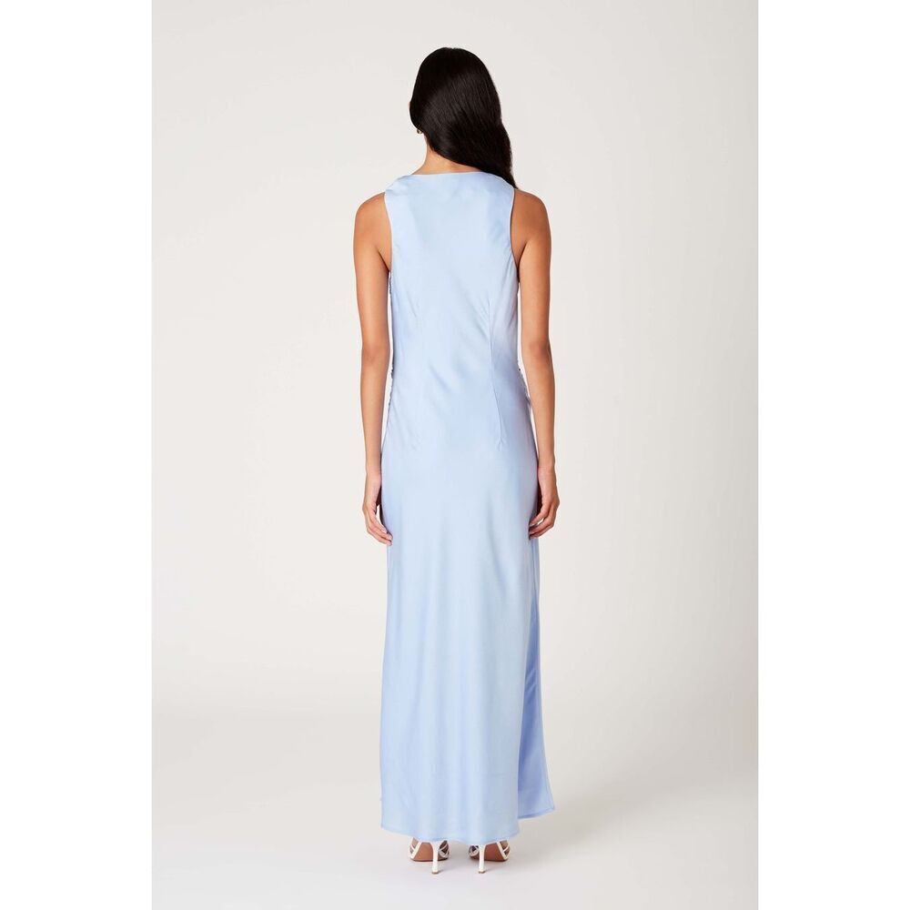 NIA Meyer Dress Maxi Satin Dress Blue Cocktail Summer Vacation Dress size S NWT - Picture 4 of 7